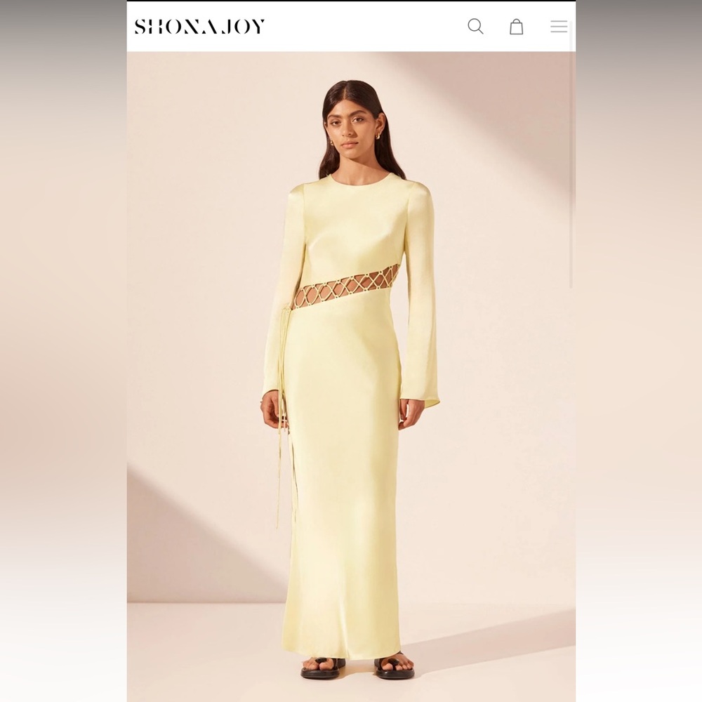 Shona Joy Lydie Asymmetrical Maxi Lemon